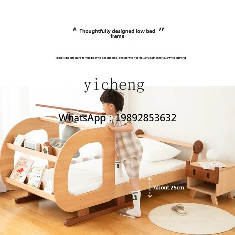 ZZ Solid Wood Bed Children's  Boy Airplane Small Apartment Single Bed Teenagers Girl Bedroom Storage Bed