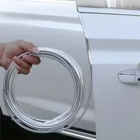 2/5/10M Chrome Car Door Edge Protection Strip Auto Door Anti Collision Strip Door Moldings Trim Adhesive Scratch Protector