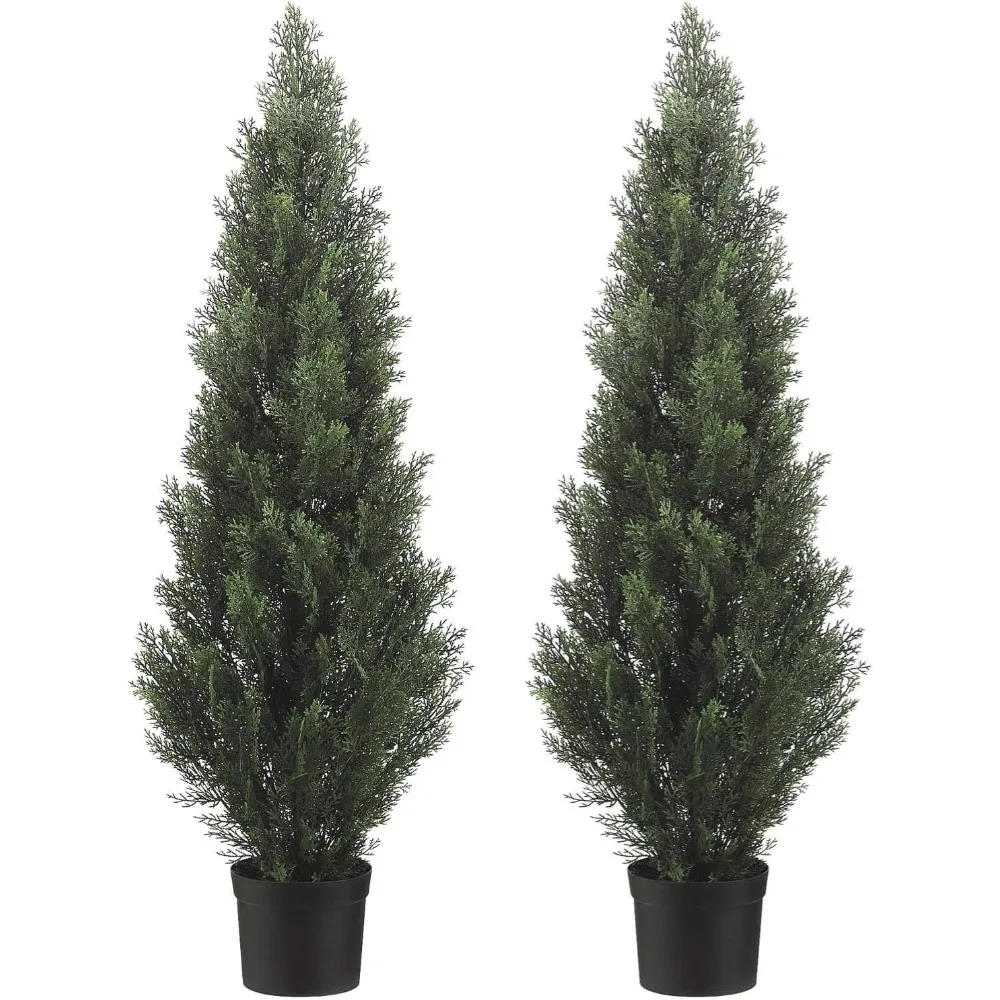 

Two 5-foot Long Artificial Snow Pine Trees, Indoor and Outdoor Potted Plants