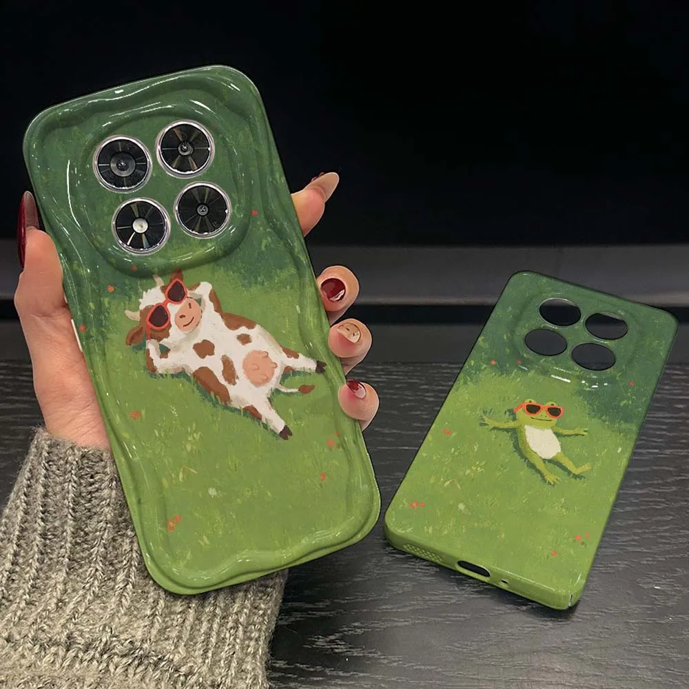

Cow Sunglasses Grass For Redmi 9i 9A 9AT 11A 12C 13C 13R 14C 14R K40 K70E Pro Plus Wave Oil Film Phone Case