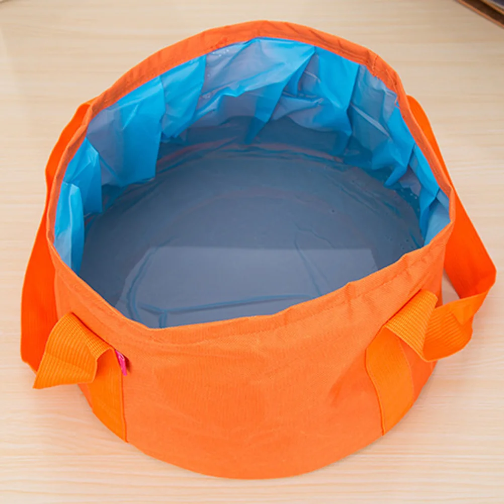 

2Pcs Portable Foldable Basin Bucket Lightweight Compressible Ergonomic Handle Outdoor Camping Hiking Travel Fishing Water Pot