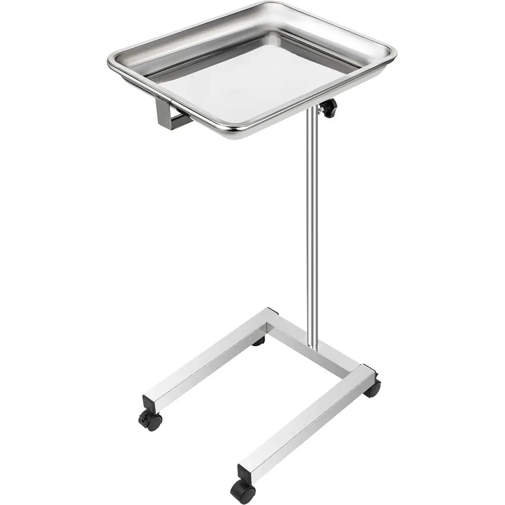 

Mayo Tray Stand 18 x 14 in Trolley, Adjustable Height 32-51 in Instrument Tray, Removable Tray & 4 Omnidirectional Wheels, Ideal