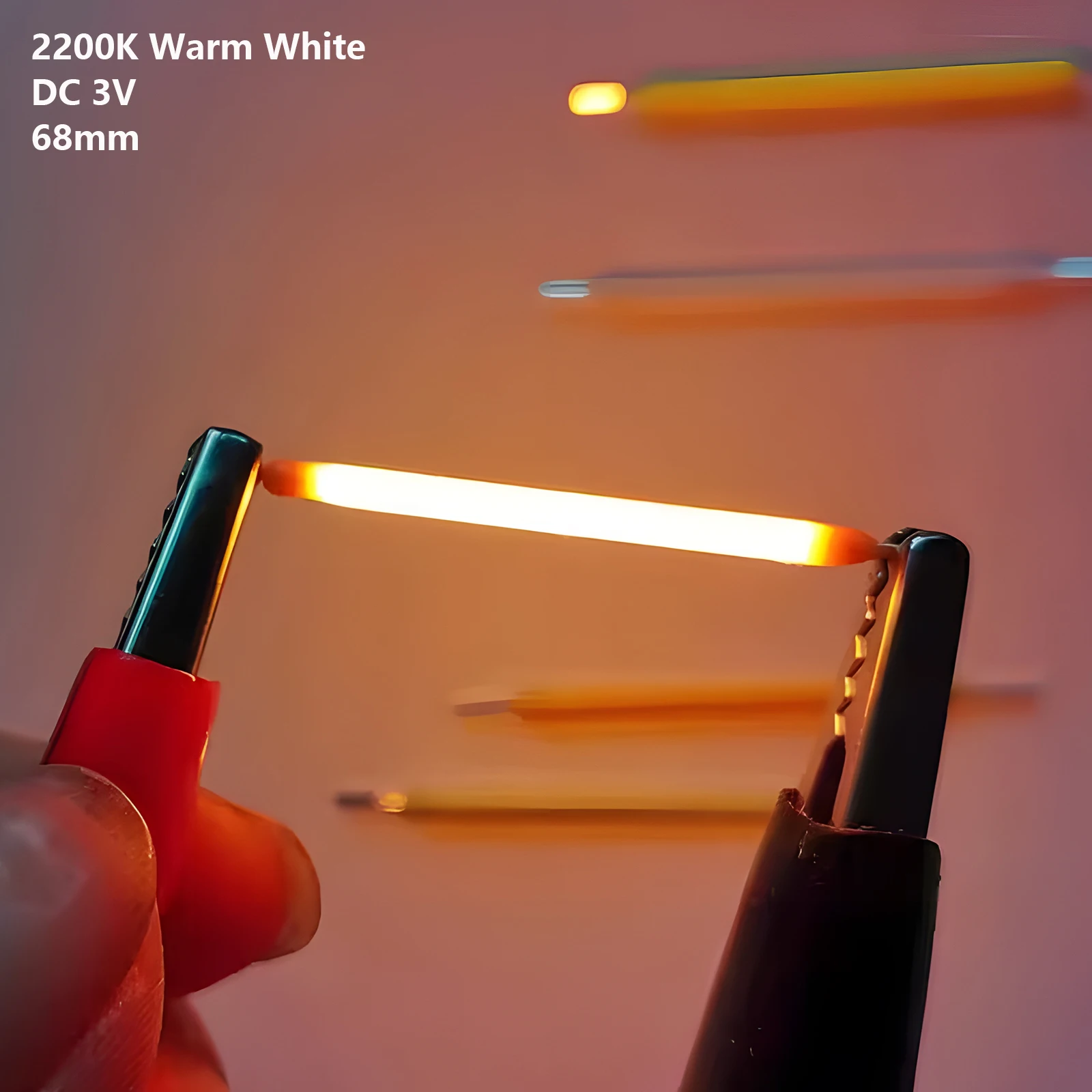 5 Stück DC 3V 12V 2200/68mm Cob LED Filament k weiß blau rot rosa Edison Lampe Teile Lampe Glühlampen