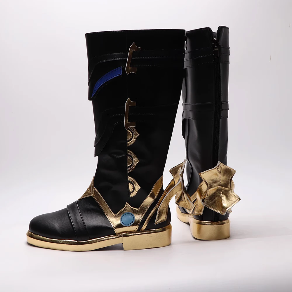 Anime gra wpływ Fatui Harbingers lekarz Dottore buty Cosplay długie buty buty damskie/męskie buty Halloween PU buty charakterowe