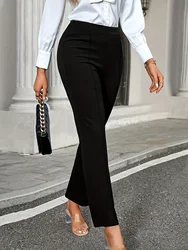 Summer new women's plus size knitted fabric business formal fashion style pants