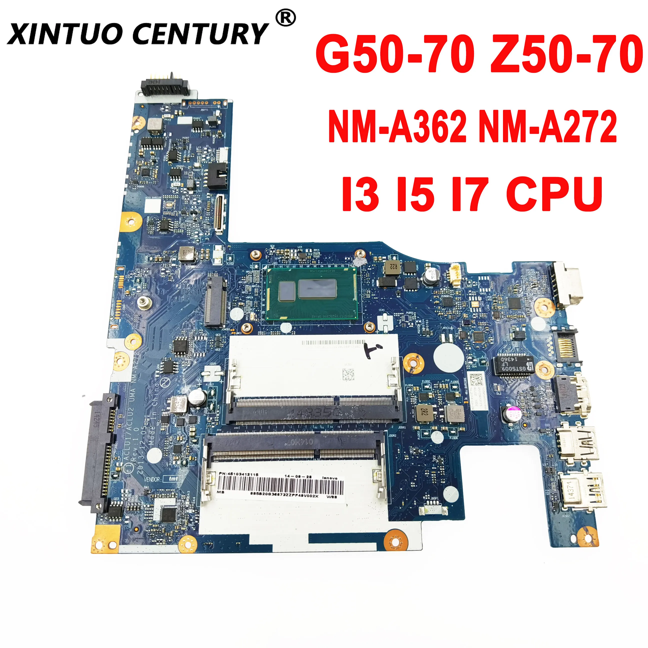 

ACLU1/ACLU2 NM-A362 NM-A272 motherboard for Lenovo G50-70 Z50-70 G50-70M laptop motherboard with i3 i5 i7 CPU DDR3 100% tested