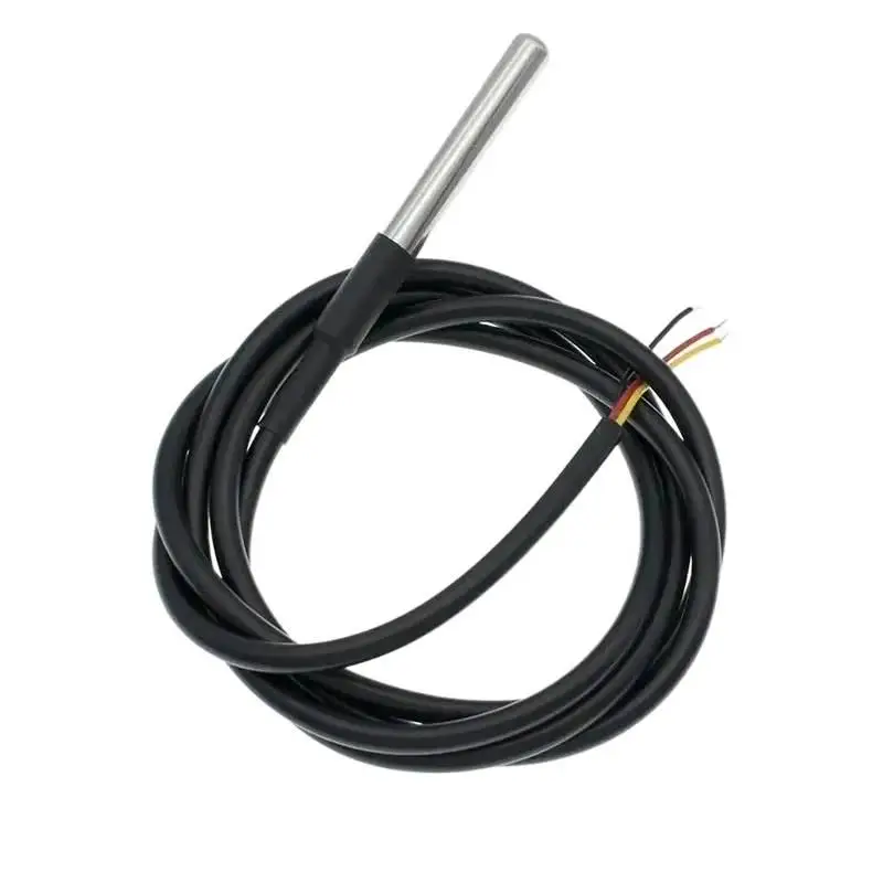 5pcs DS18b20 temperature probe temperature sensor 1M 2M 3M DS1820 Stainless steel package Waterproof 18B20 100cm/200cm/300cm