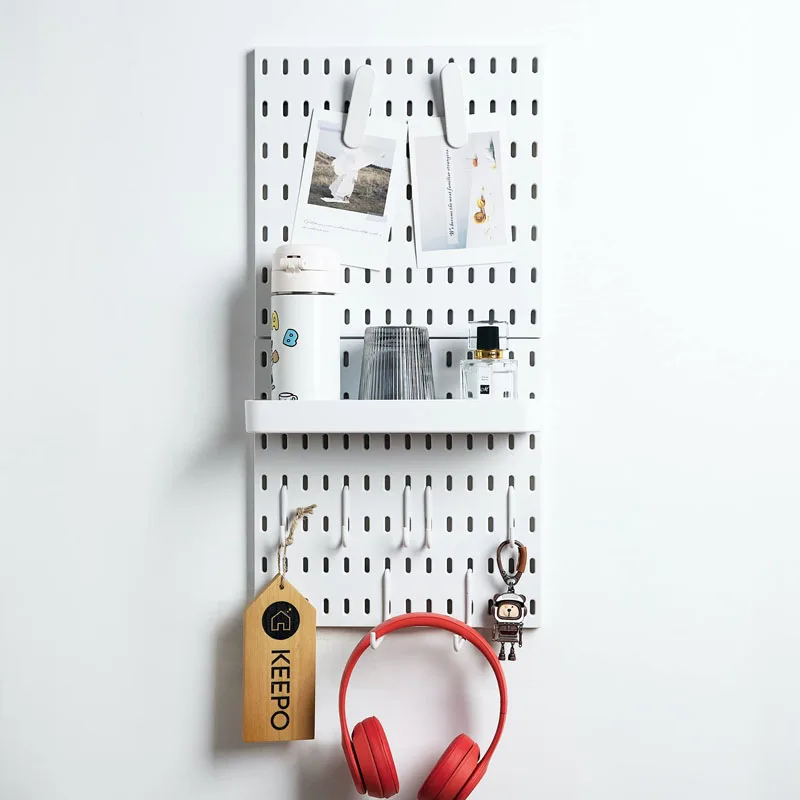 Pegboard Wall Organizer Kit, 2 Panels, 11 Accessories, Peg Board Hooks, Shelf Brackets, Clips for Garage, Living Room, Office