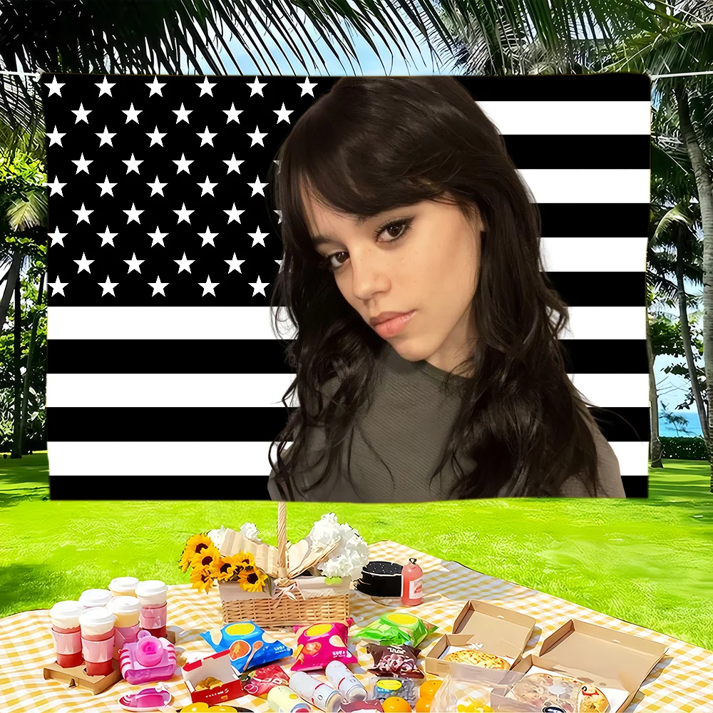 Actor J-Jenna O-Ortega USA flag Tapestries Outdoor Parties Bedrooms Living Rooms Dorm Rooms Wall Decor Banners Gifts