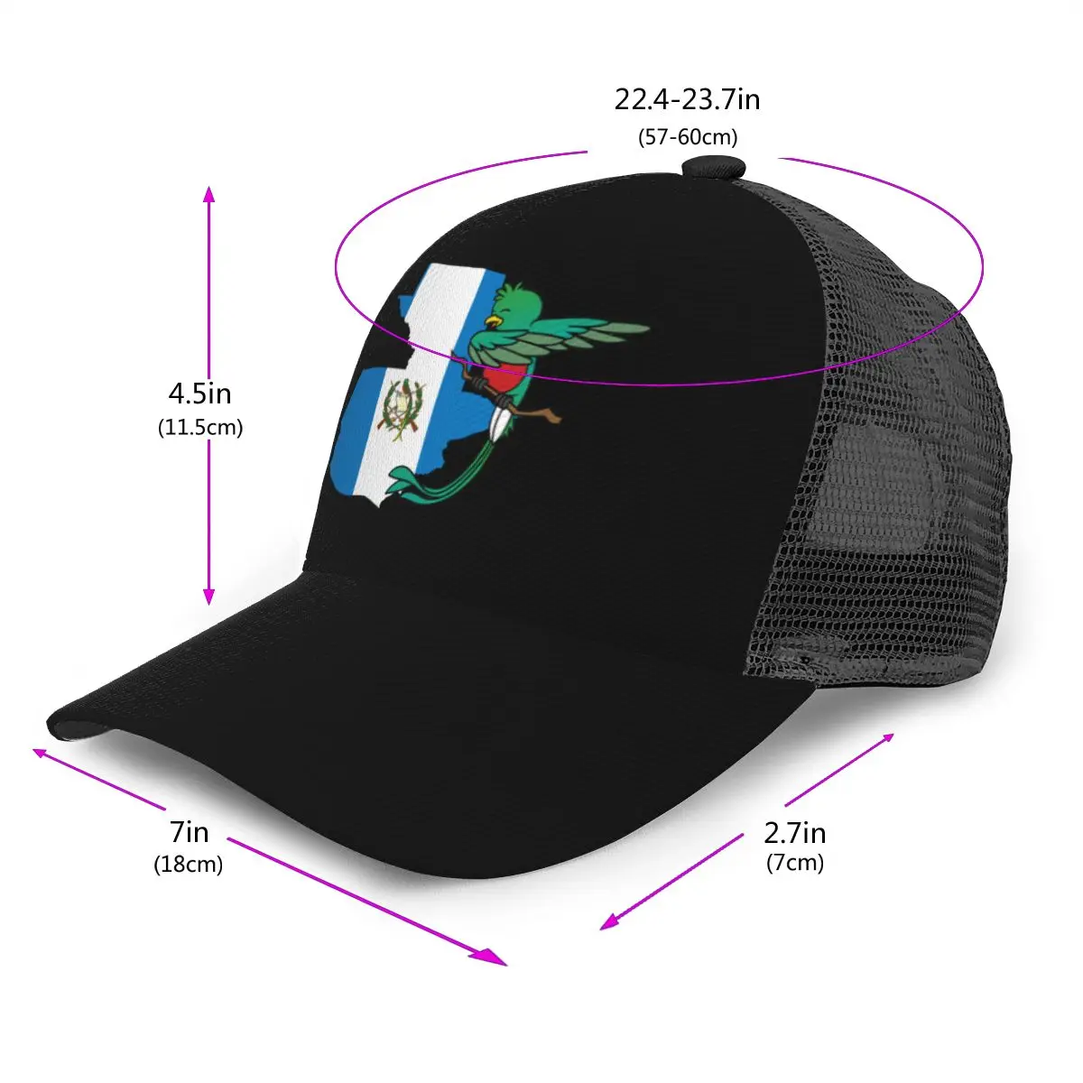 Baseball Cap Flag Map And Quetzal Bird Of Guatemala Baseball Hat Breathable Men Women Summer Mesh Cap Dropshipping