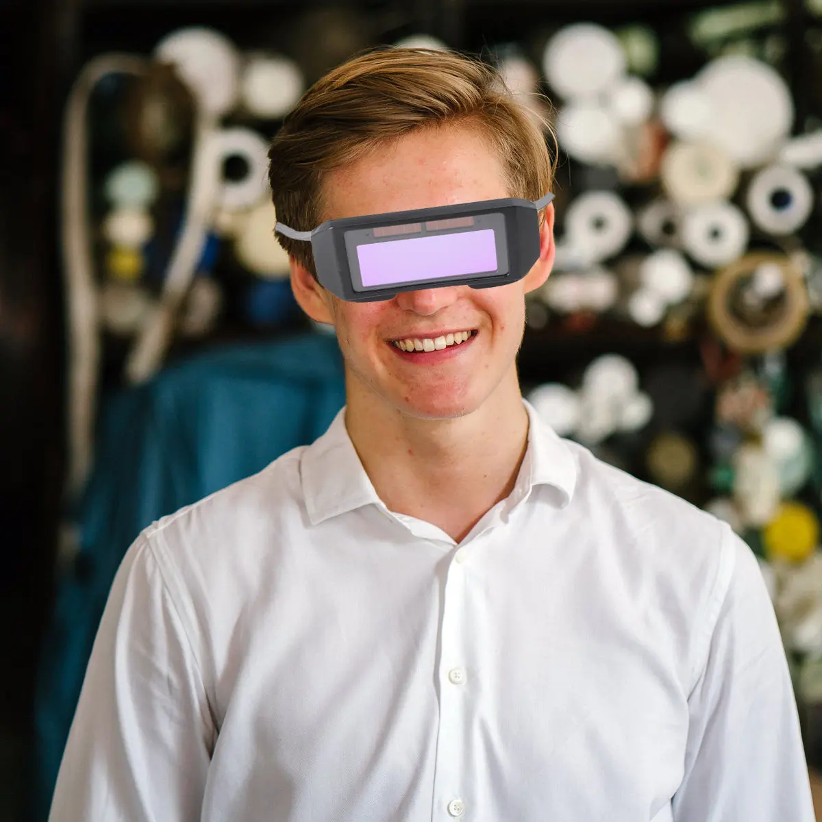 

Solar Powered Auto Darkening Welding Goggles Pc Material Lightweight Adjustable Shade Anti Uv Ir Glare Protection for Grinding