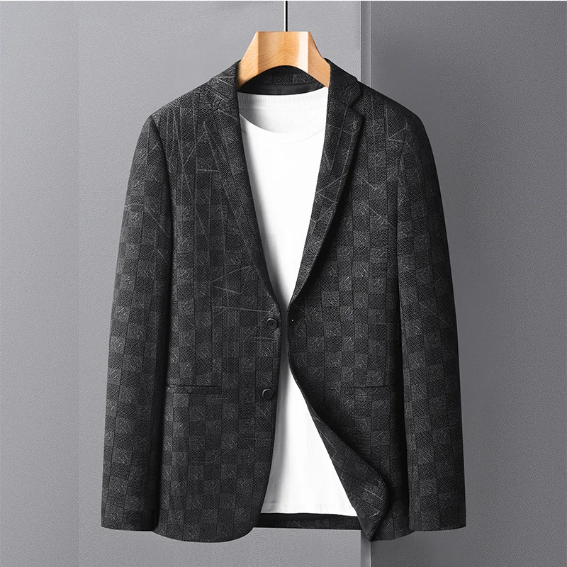 

Blazer's New Men's Fashionable Business Wedding Banquet Casual Hosting Dress Showcases A High-end Middle-aged Gentleman Blazer