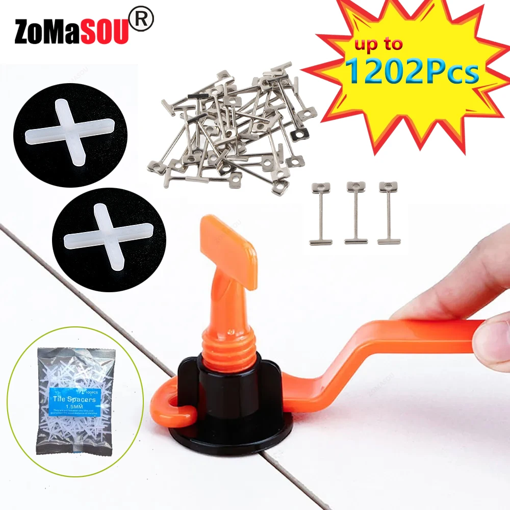 11-1202PCS Floor Ceramic Tile Leveling System Clips Set Leveler Adjuster Tile Wall Laying Tools Locator Spacer Construction Tool