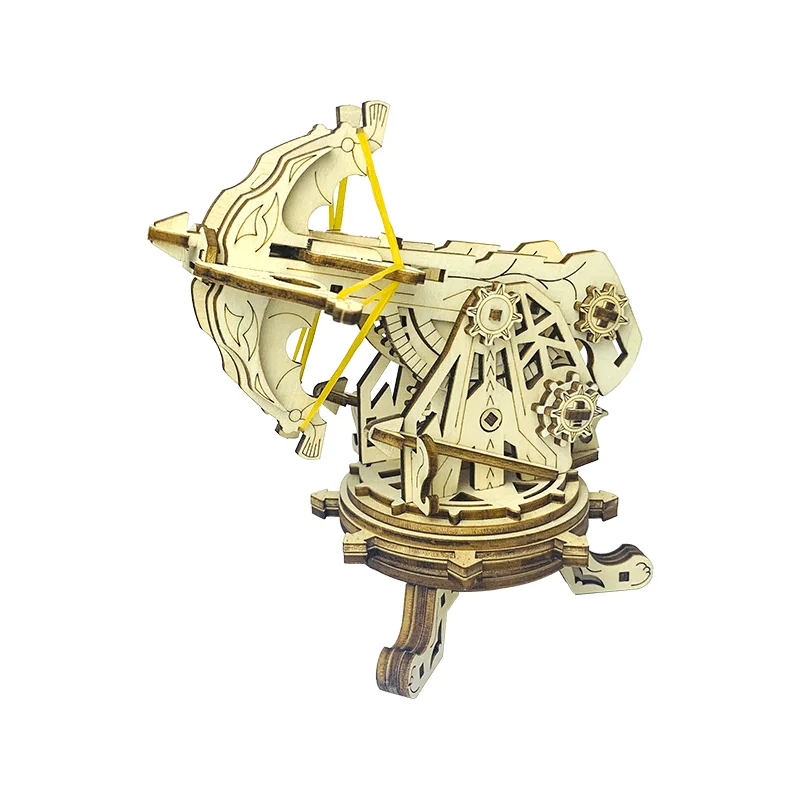 Children DIY Siege Crossbow Wooden Mechanical Drive Model Assembly Puzzle Sets Toys for Teaching Aids Physics Experiment Gifts