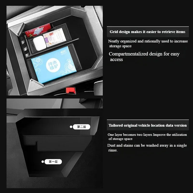 

Для Tesla Cybertruck 2024-2025 центральная консоль чехол для хранения очков подлокотник ящик для хранения силиконовый противоскользящий коврик автомобильные аксессуары