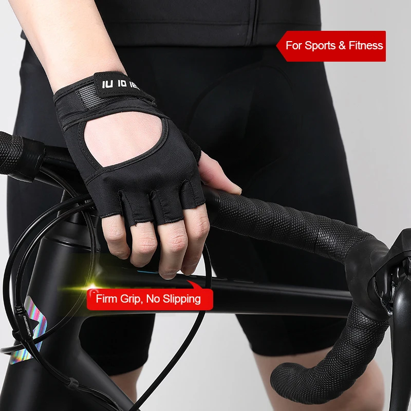 Workout Gloves Gym Weight Lifting Fitness Cycling Fingerless Callus Protection Breathable Ice Silk Men Women Anti-Slip Gloves
