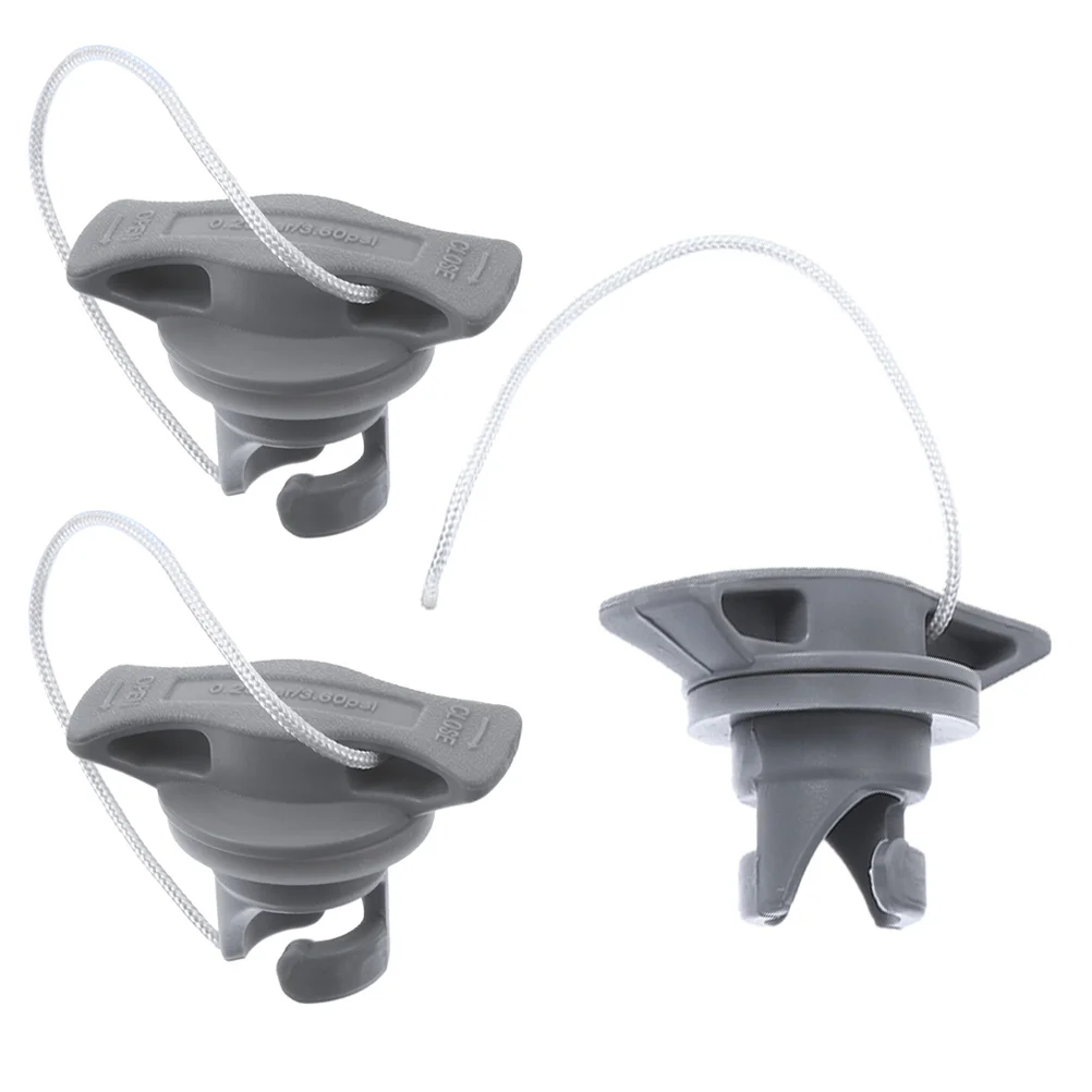 

3pcs Air Valve Plugs for Rubber Boat Kayak Canoe High Pressure Gray PVC dinghy air canoe adapter boat inflate valve