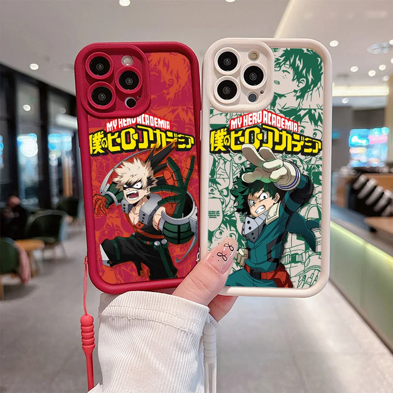 Аниме My Hero Academia для Redmi 14C 13 12 10 9 8 A T K60 50 40 30 20 A1 A2 Ultra Eyes Лестница Ремешок для телефона Чехол Funda Cover