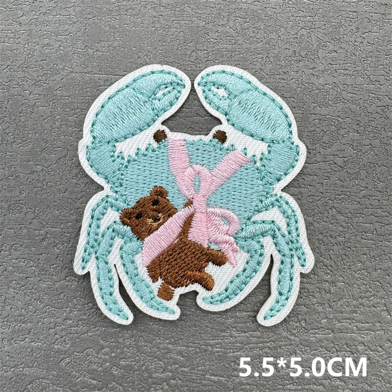 Parche bordado termoadhesivo ola azul – Surf para ropa y mochila - imagen 4