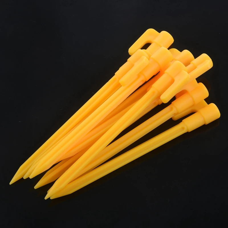 30Pcs Camping Tools Plastic Tent Pegs Nails Sand Ground Stakes Outdoor Camping Tent Awning Yellow Tent Accessories image 2