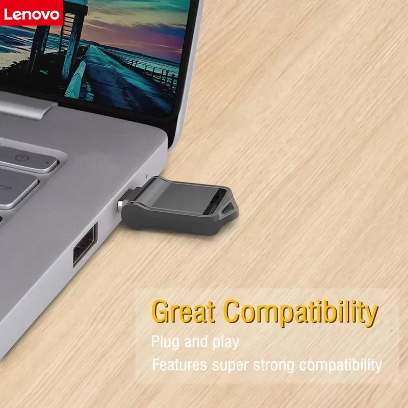 محرك فلاش Lenovo Mini 2 تيرا بايت USB 3.0 سريع النوع C محرك القلم عصا الذاكرة بيانات عالية السرعة 512 جيجابايت لأجهزة الكمبيوتر والهاتف والكمبيوتر قرص U سريع #3
