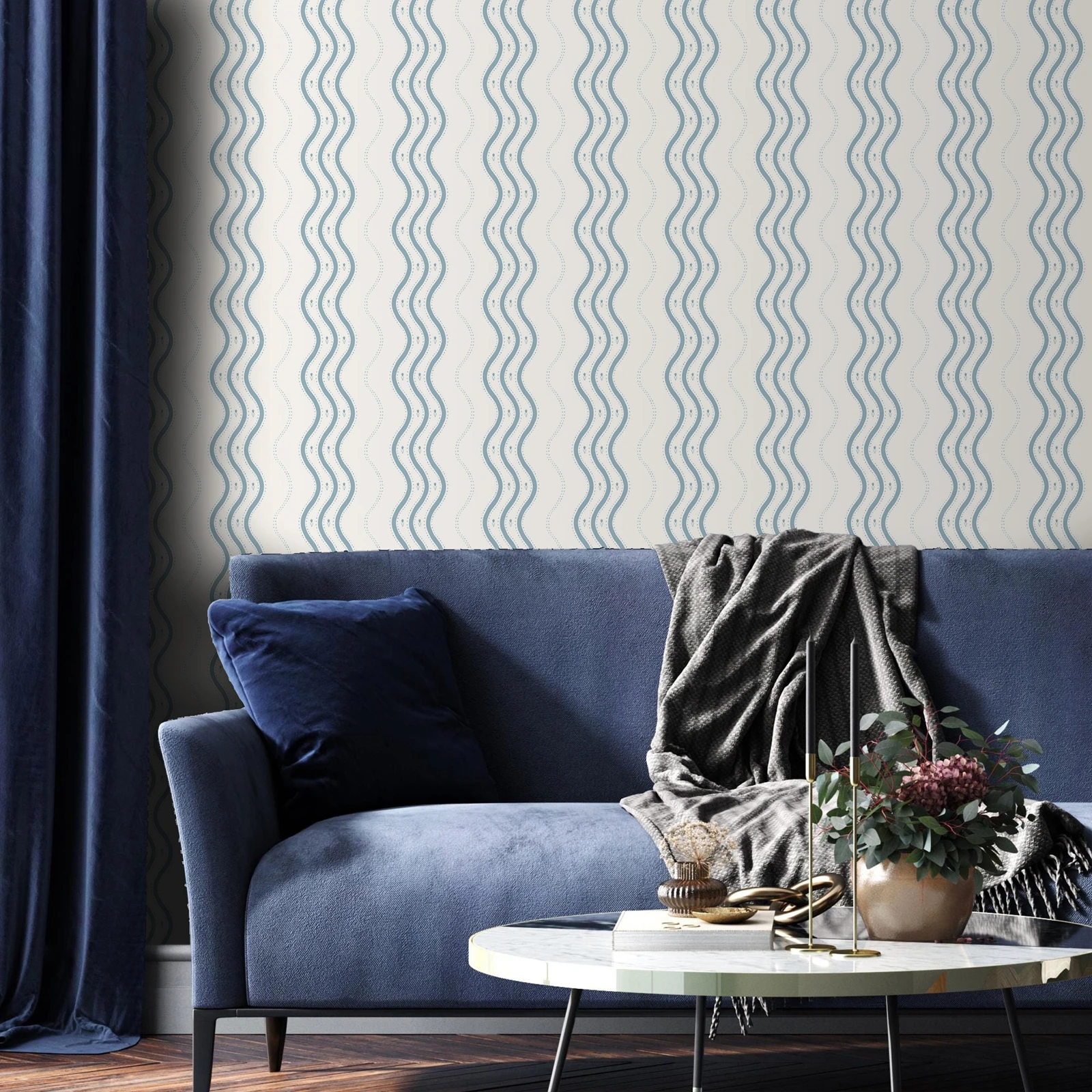 

Обои для современной комнаты,Serene Wave - настенная бумага с рисунком мягкого синего и белого цвета, обои для домашнего декора, роскошные обои для стен, 50*300 см