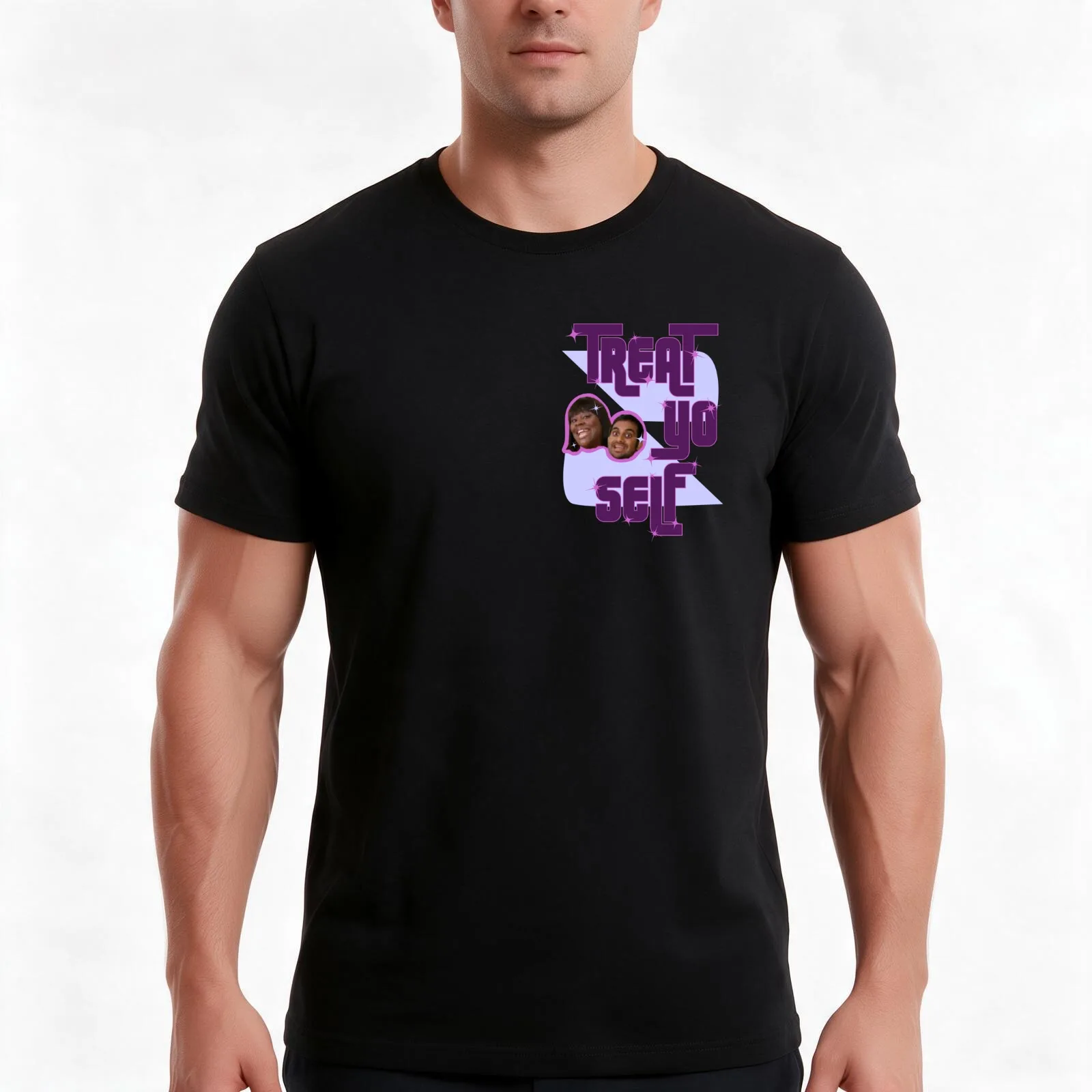 Treat Yo Self T-Shirt, Summer Casual Cotton Tee, Oversized Streetwear Tops, Vintage Graphic Print, Loose Fit Short Sleeve