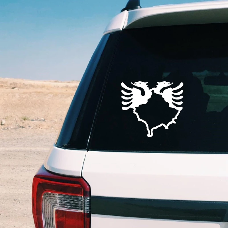 Pegatina de vinilo con mapa de Kosovo y águila bicéfala de Albania, decoración para ventana de coche, calcomanías para portátil, decoración para Apple MacBook Pro/Air