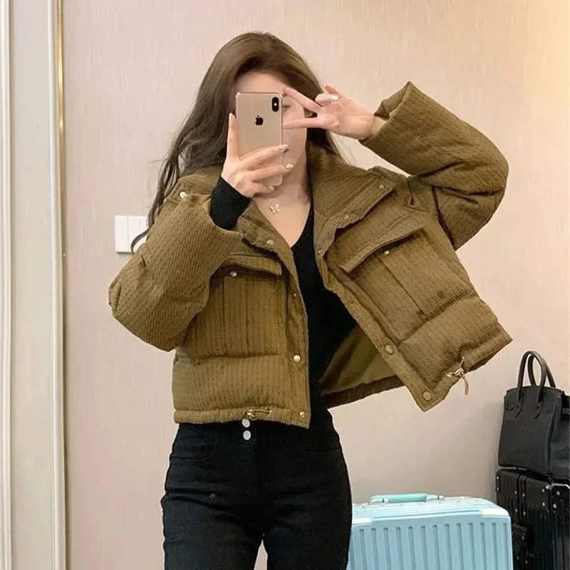 

Winter Jacket Women Niche Drawstring Short Coat Korean Fashion Wild New Thick Warm Cotton Puffer Streetwear Clothe Female Coats