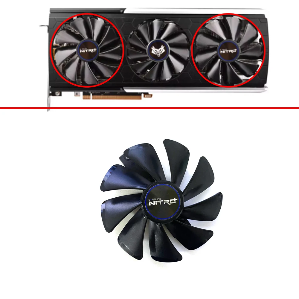 พัดลมระบายความร้อนใหม่ 95 มม.85 มม.6pin FD10015M2D FDC10H12S9-C สําหรับ Sapphire Rx 5700 5700XT 8GB Nitro + Special Edition กราฟิกการ์ด