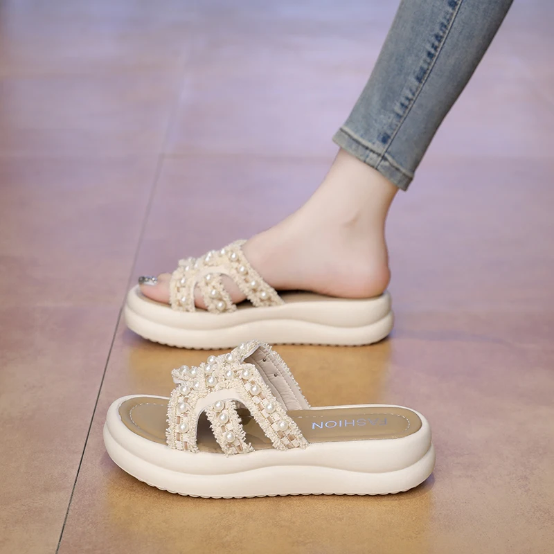

Summer New Women One Band Slides Fashion Minimalist All Match Casual Ladies Non Slip Slippers