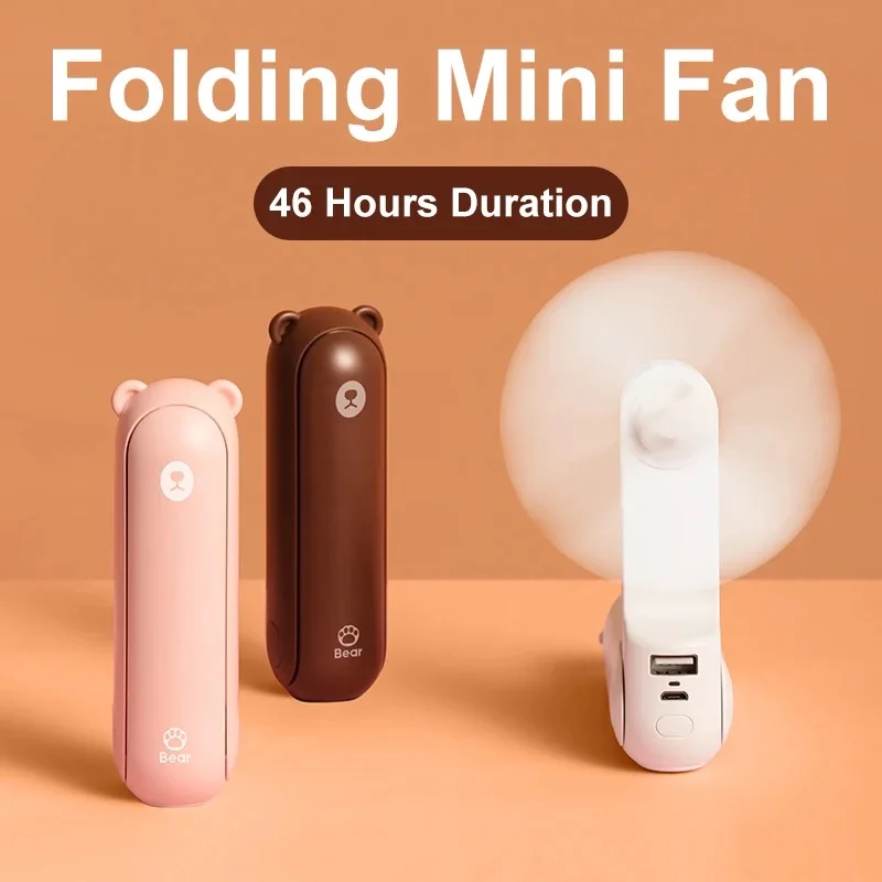JISULIFE przenośny mini wentylator ręczny, akumulator USB 4500mAh cichy mały wentylator do domu, wentylator kieszonkowy, chłodzenie elektryczneVentoinha
