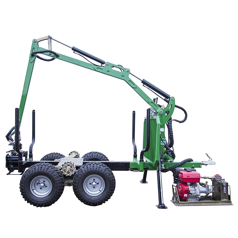 Impact Resistant Hydraulic Log Grapple Trailer Enlarged Wheel Space Muddy Path Log Transport Farm Machine
