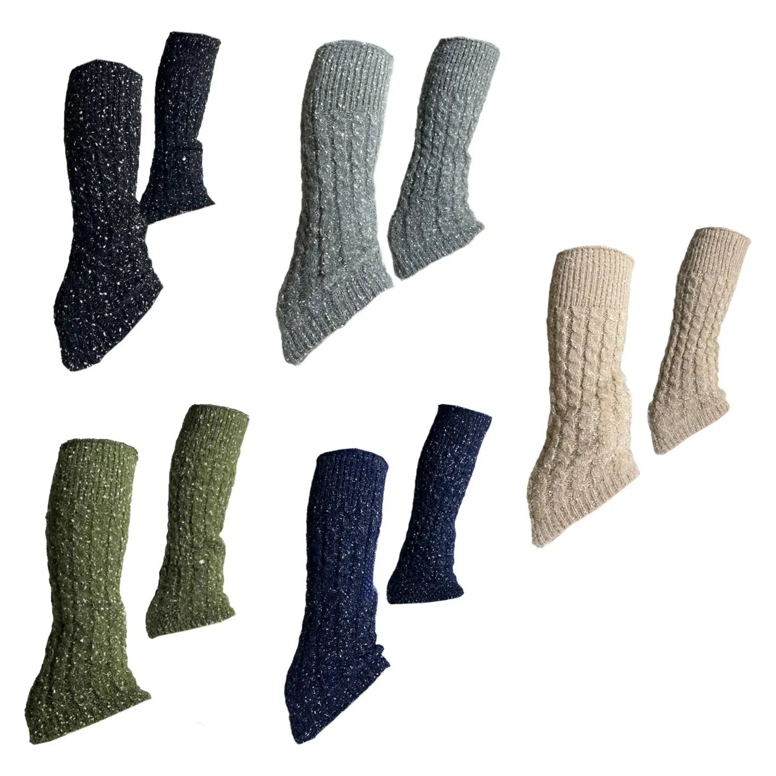 Jambières de patinage artistique, ensemble de chaussettes de mollet, couvre-jambes portables, accessoires souples, tricot torsadé, chaussettes longues pour sports d'hiver