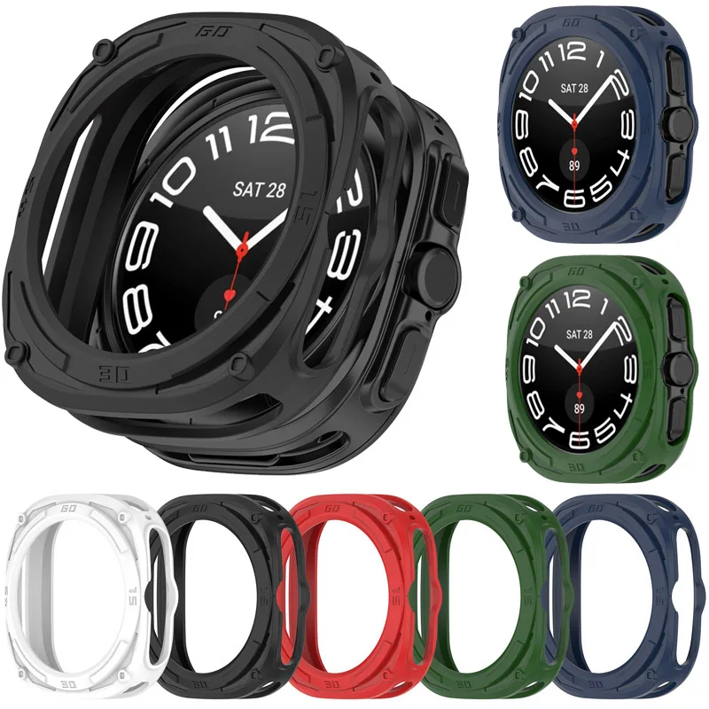 Weiche TPU-Silikonhülle für Samsung Galaxy Watch Ultra 47 mm, schützende, kratzfeste, hohle Abdeckung, Uhrenzubehör