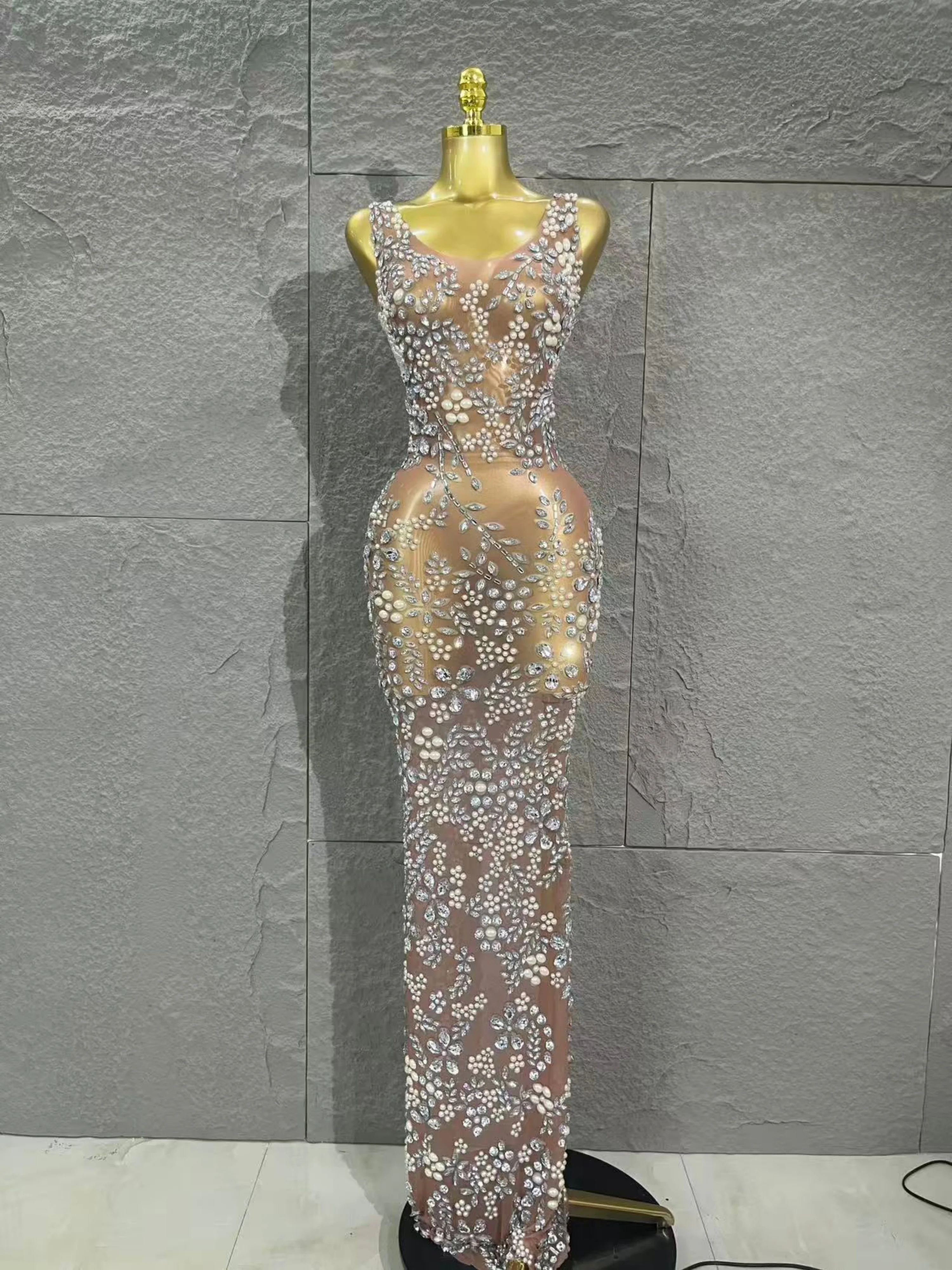 

Элегантное роскошное платье Meihua с блестящими стразами, эластичное вечернее платье для выпускного вечера, женское сексуальное платье для празднования фестиваля, платье для особых мероприятий