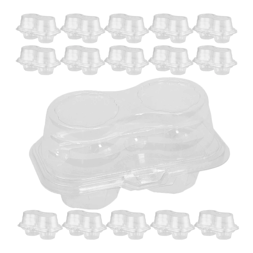 

50pcs Clear Cake Boxes for Cupcakes Mini Cakes Cookies Muffins Food grade PE Sturdy Practical Birthday Party Favors