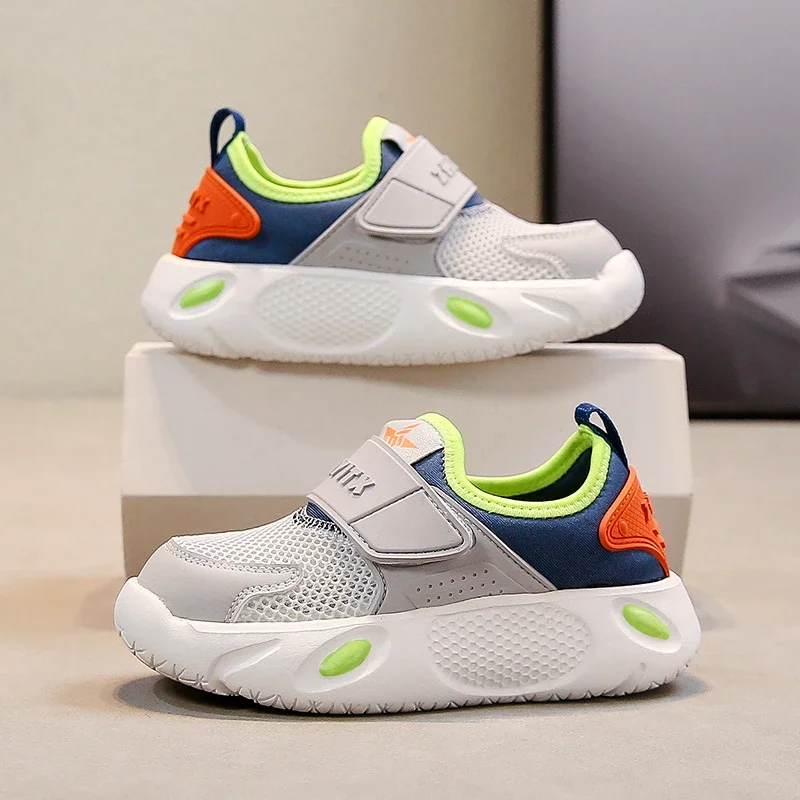 Kids Lightweight Sneakers Mesh Breathable Hook and Loop Soft Sole Anti Slip Toddler Big Boys Girls Walking Casual Sports Shoes