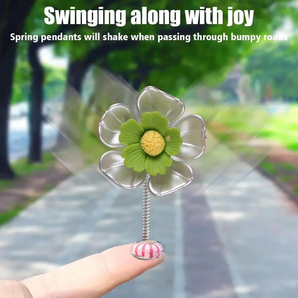 Swinging Colorful Flower Shaking Flowers Bobblehead Desk Ornament Car Interior Decoration Dancing Resin Flower