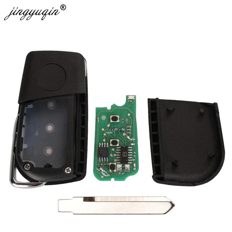 Jingyuqin mis à niveau à distance TOY47 porte-clés 434MHz 4D66 pour Toyota Yaris Avensis Corolla Carina ETC P/N: 89071-05010