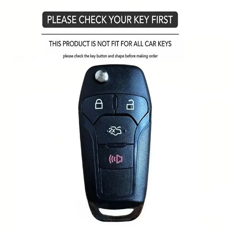 Silicone 4 Buttons Car Key Case for Ford Fusion F150 F-150 2015 2016 2017 Folding Holder Cover Keychain Remote Accessories Shell