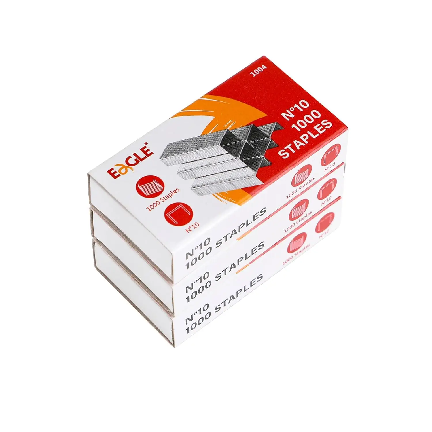 

No.10 Mini Staples for #10 Staplers, 1000 per Box, 3-Pack, 3000 Staples Total, Silver