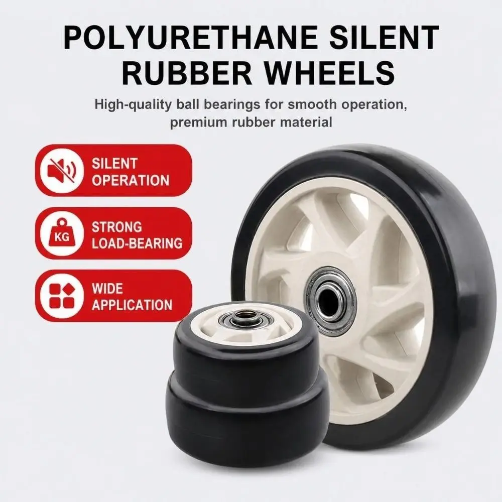 PU Nylon Caster Wheel High Load Capacity Double Bearings Replacement Wheel Wear Resistance Trolley Wheel Furniture Application