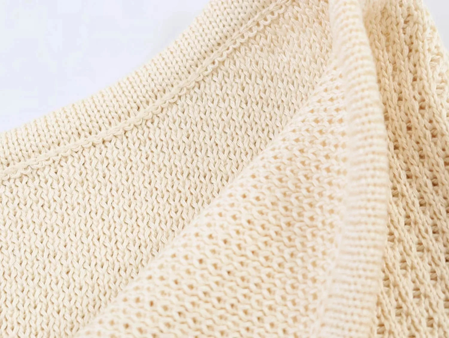 KONDALA Lässiges Damen-Strickrock-Set: V-Ausschnitt, Knöpfe, Kurzarm-Cardigan, Langer Rock – Modische Sommer-Urlaubs-Eleganz 2026 – Detail 16