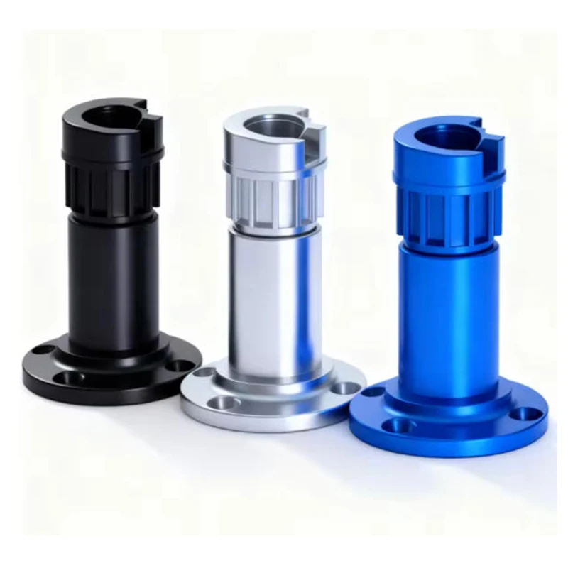 

CNC Machined Aluminum Connector With Multi Color Anodizing for Shaft and Tube Assembly Systems