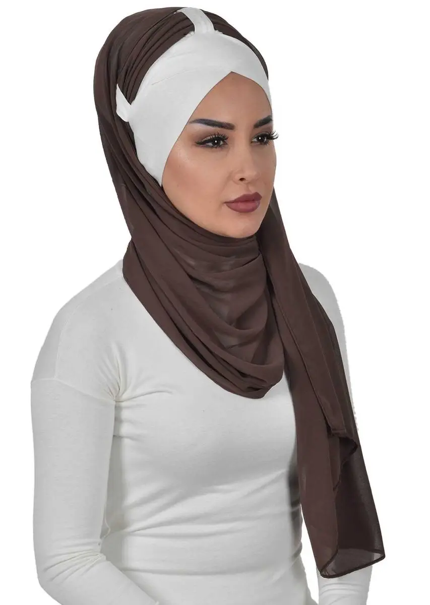 Creme de xale de chiffon de algodão penteado