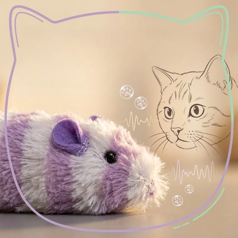 Interactive Plush Mouse Cat Toy Squeaky Imitation Mice Bite Resistant Kitten Toy Self-Entertainment Game Cat Toy Supplies gallery 4
