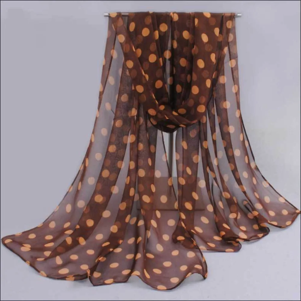Shawl Summer Sunscreen Headband Neckerchief Chiffon Scarf Head Wraps Silk Scarf Polka Dot Scarf Ladies Women's Scarves Shawl