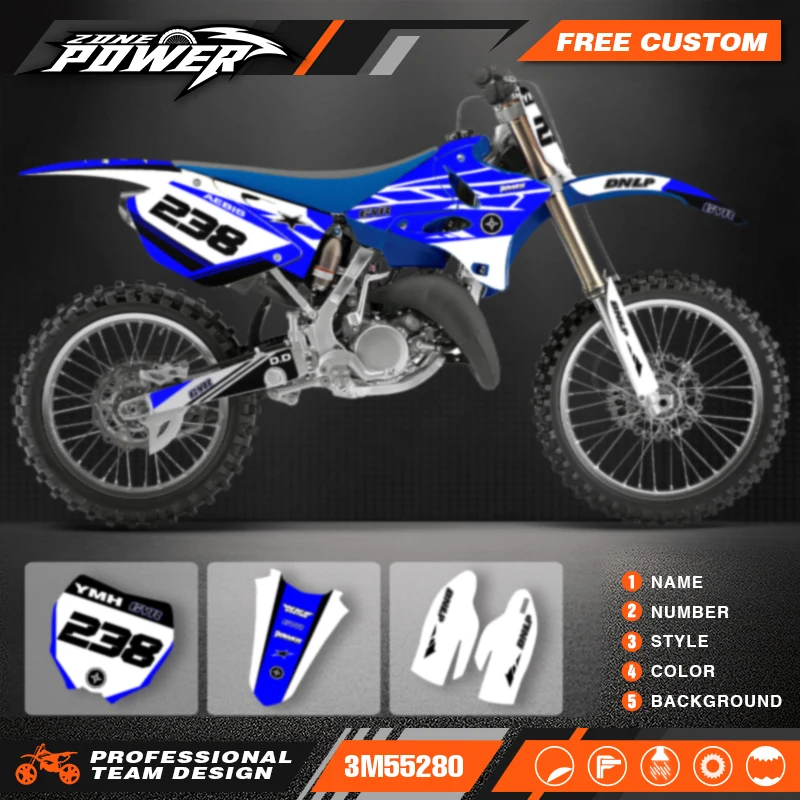 Powerzone For YAMAHA YZ125 YZ250 YZ 125 250 2002-2014 Graphics Decals Stickers Motorcycle Background Custom Number