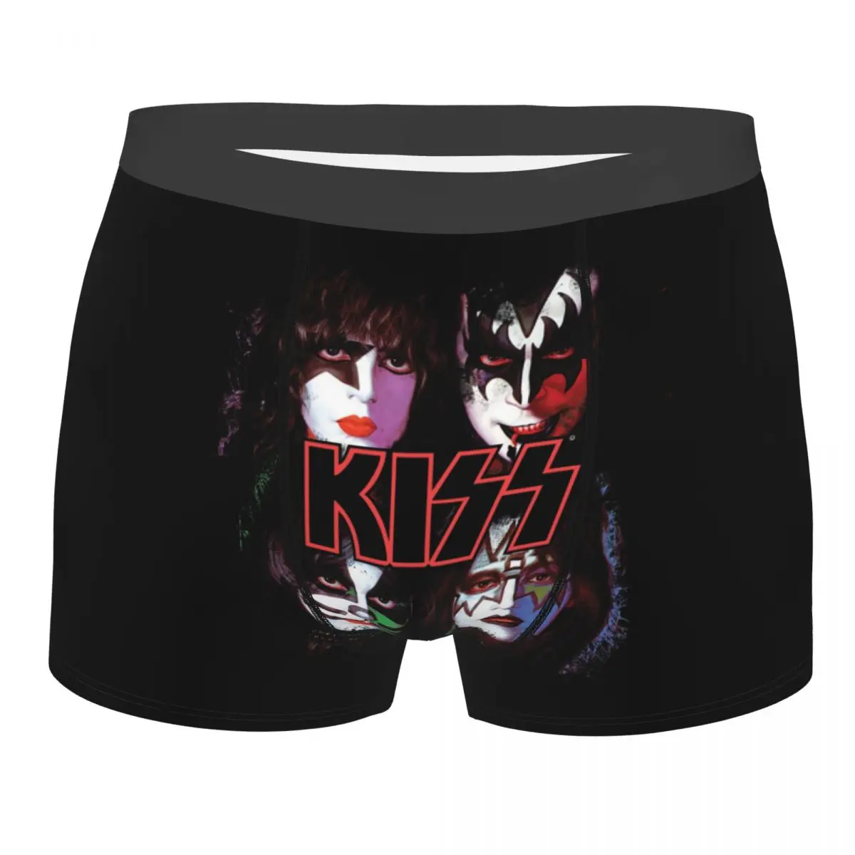 Male Fashion Heavy Metal Kiss Band Underwear Rock And Roll Boxer Briefs Men Soft Shorts Panties Underpants